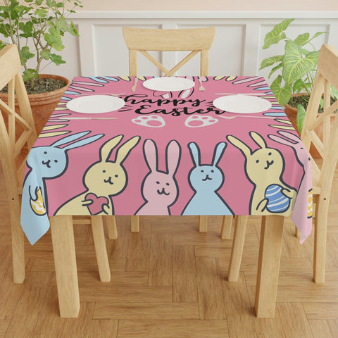 Easter Bunny Border Pink Tablecloth