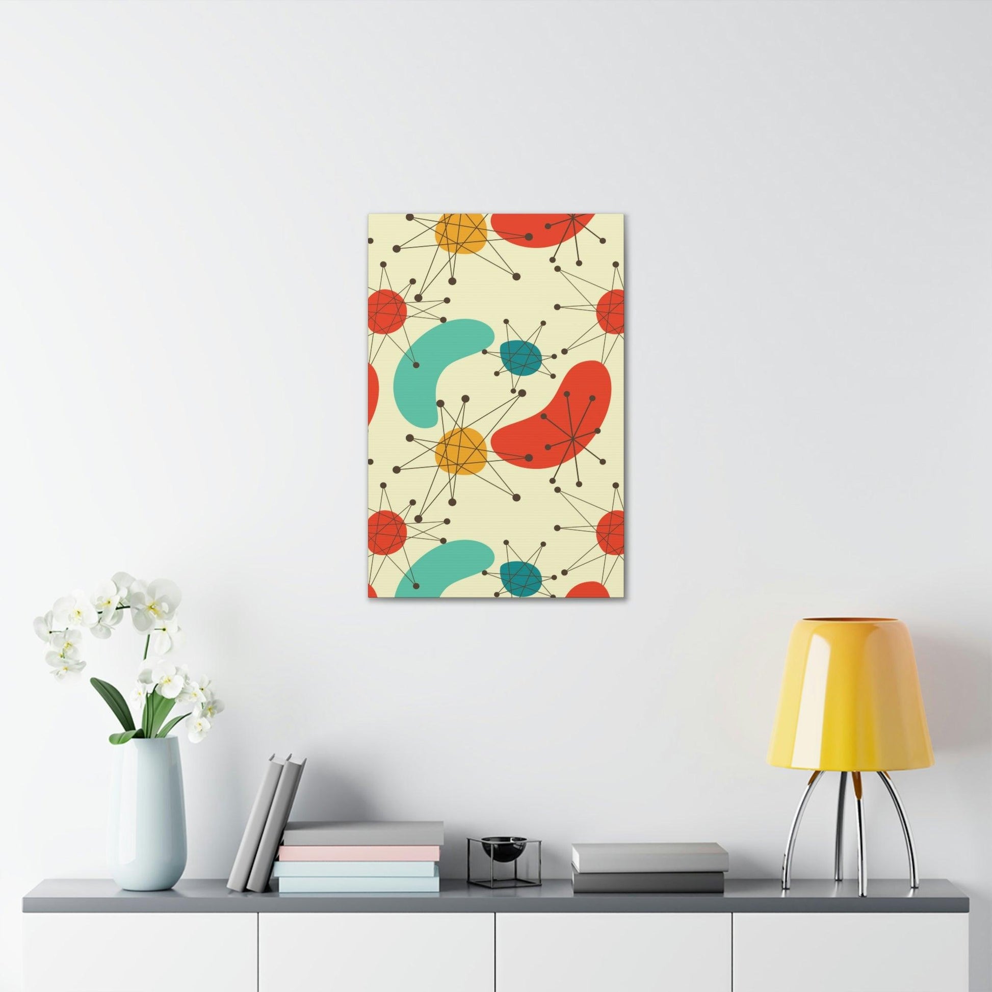 Retro 50s Atomic Burst and Boomerang Mid Century Mod Canvas Gallery Wrap | lovevisionkarma.com