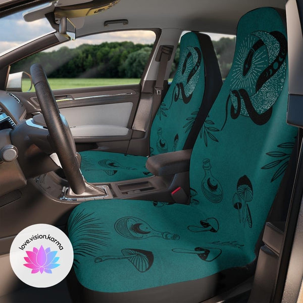 Mystical Snake Boho Celestial Teal Car Seat Covers | lovevisionkarma.com