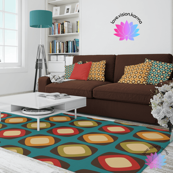Retro Mod Squares Multicolor MCM Accent Rug | lovevisionkarma.com