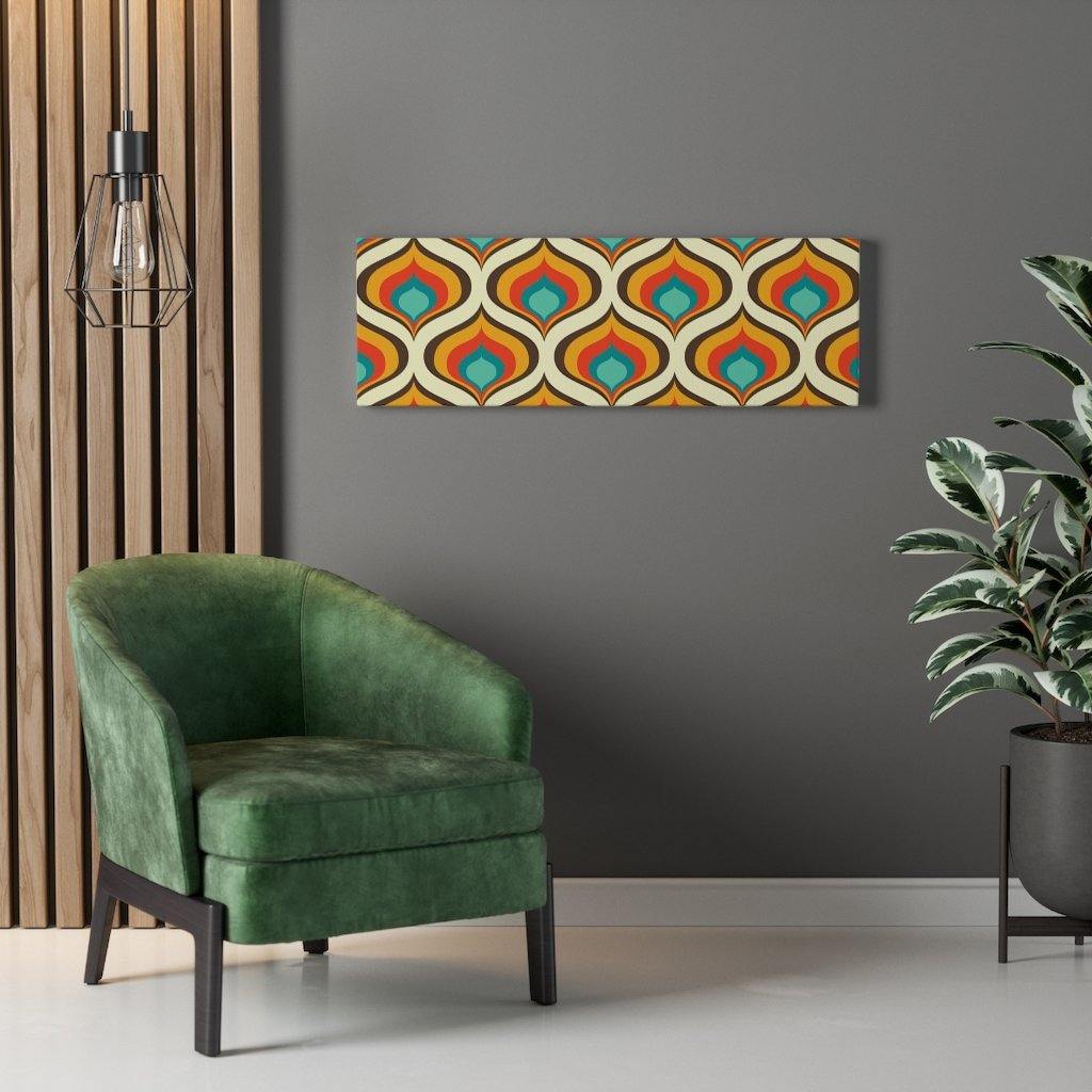Retro Geometric Onion Blue & Orange Mid Century Modern Canvas Gallery Wrap | lovevisionkarma.com