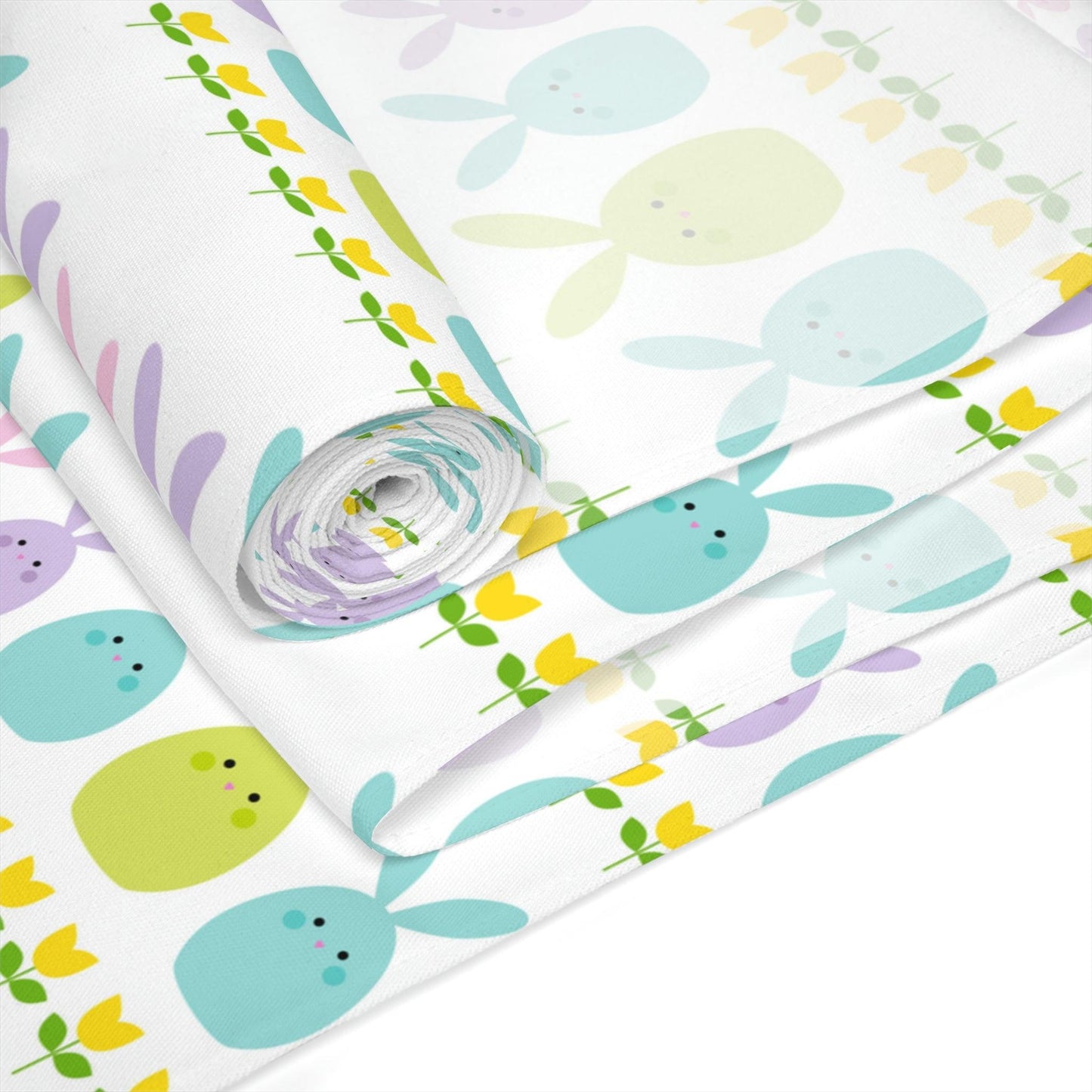Kawaii Easter Bunnies Cute Multicolor Table Runner | lovevisionkarma.com