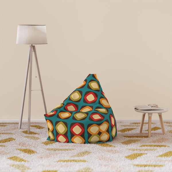 Retro Mod Squares Multicolor MCM Bean Bag Chair COVER | lovevisionkarma.com