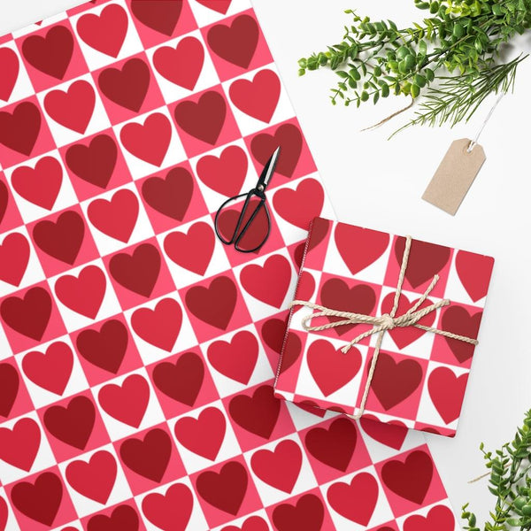 Red Hearts Valentine Gift Wrapping Paper | lovevisionkarma.com