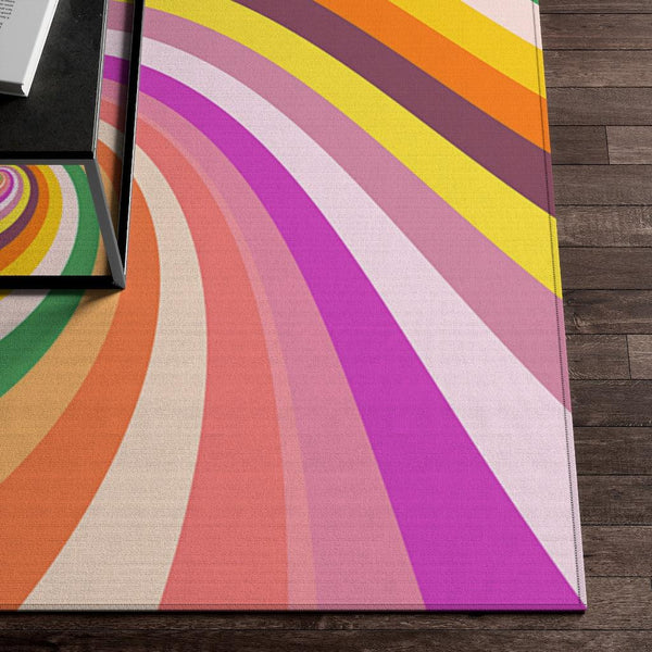 Groovy Retro 60s 70s Candy Swirl Mid Century Multicolor Rug | lovevisionkarma.com