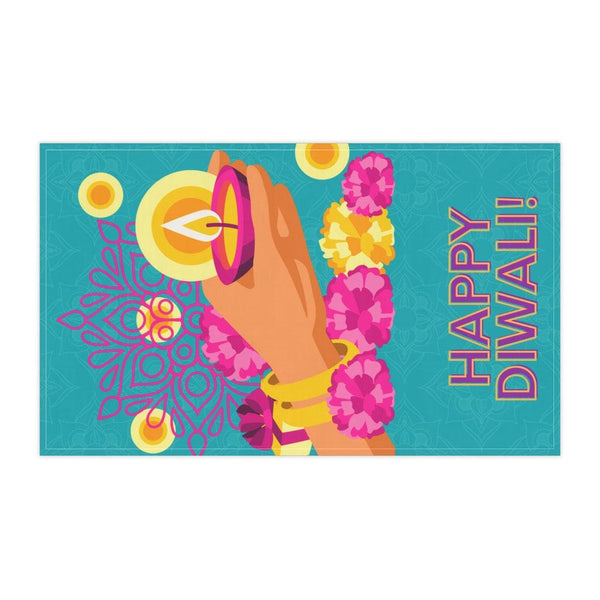 Happy Diwali Festive Home Decor, Multicolor Kitchen Tea Towel | lovevisionkarma.com