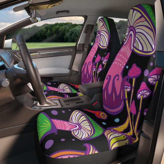 Trippy Mushrooms Colorful Boho Car Seat Covers | lovevisionkarma.com