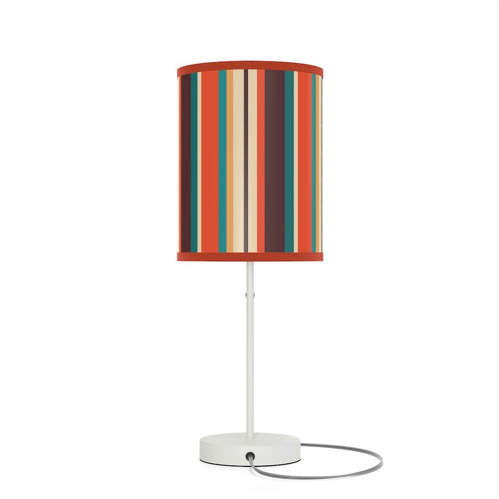 Retro 60s 70s Stripes Multicolor MCM Tabletop Lamp | lovevisionkarma.com