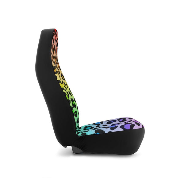 Groovy Leopard Print Rainbow Animal Print Car Seat Covers | lovevisionkarma.com