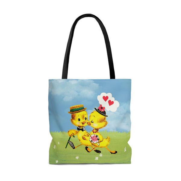 Vintage Kitsch Easter Chicks MCM Multicolor Tote Bag | lovevisionkarma.com