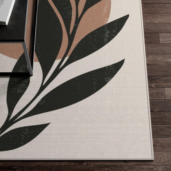 Boho Abstract Sunset & Mountains Distressed MCM Multicolor Anti-Slip Rug | lovevisionkarma.com