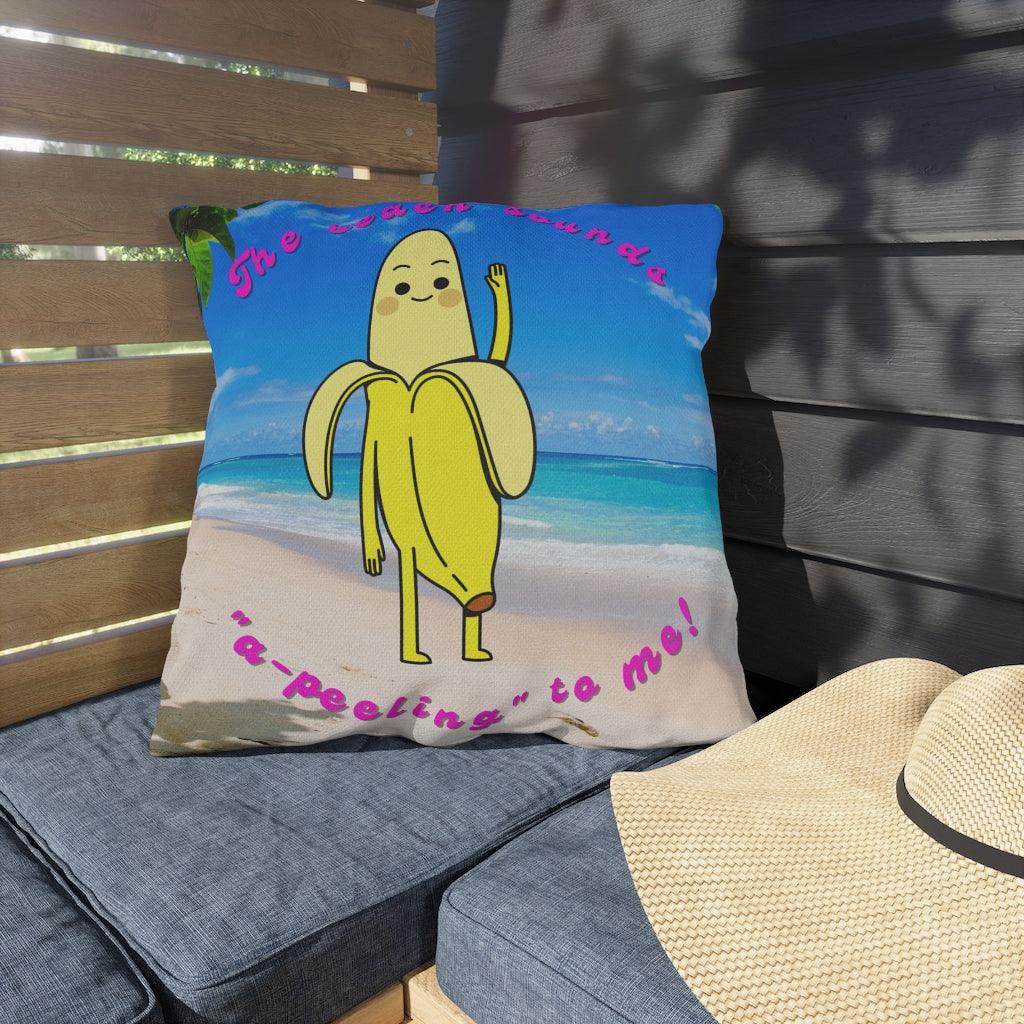 Cute Banana "A-peeling" Outdoor Pillow | lovevisionkarma.com