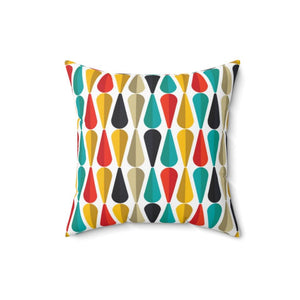 Mid Century Modern Retro Geometric Multicolor Pillow | lovevisionkarma.com