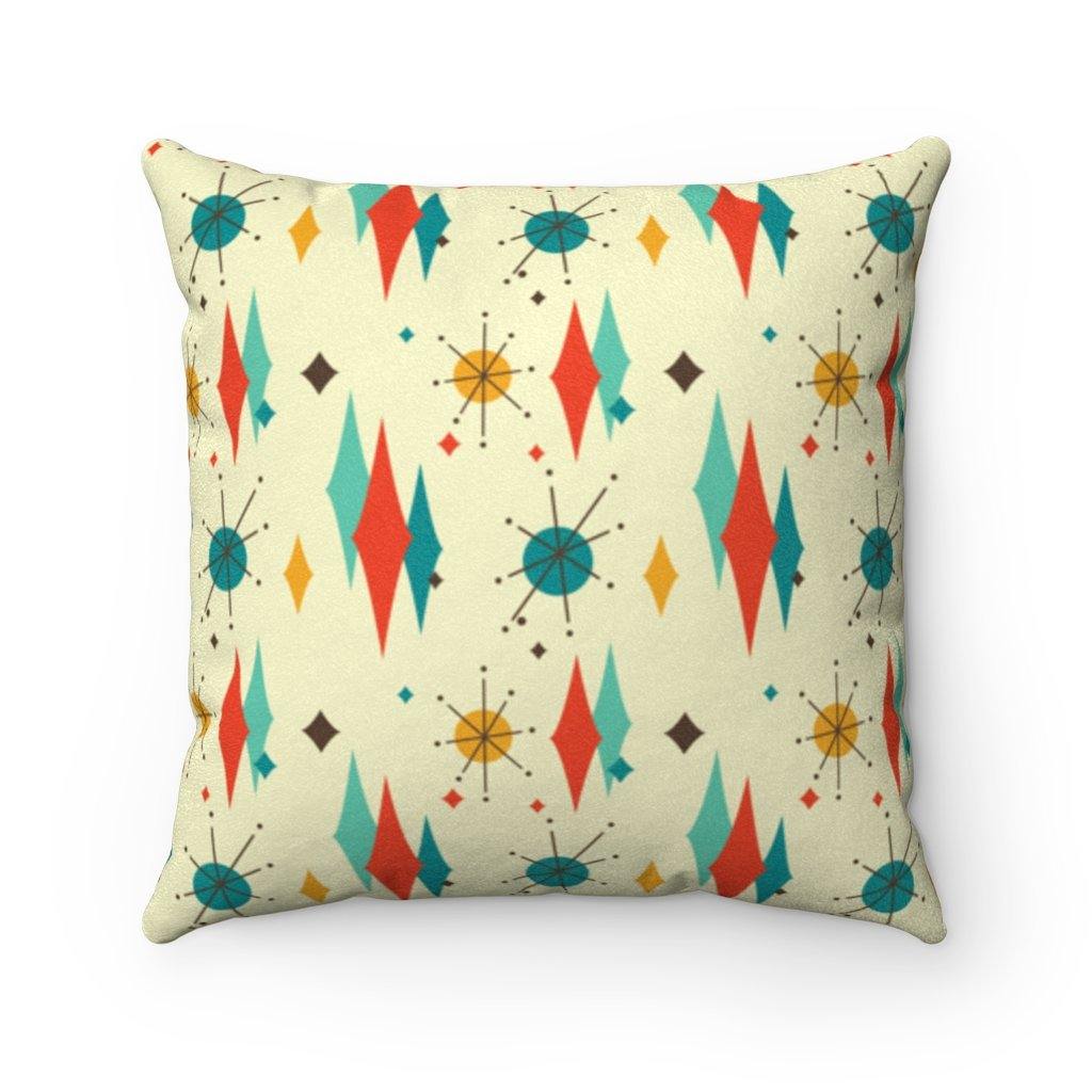 Retro 1950's Atomic Diamond Mid Century Modern Pillow | lovevisionkarma.com