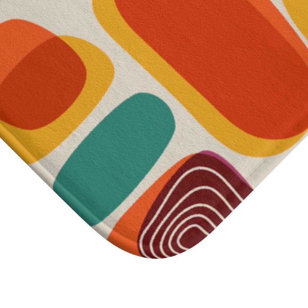 1960s, 70s Mid Century Modern Vibrant Abstract Bath Mat | lovevisionkarma.com