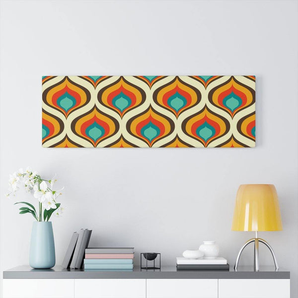 Retro Geometric Onion Blue & Orange Mid Century Modern Canvas Gallery Wrap | lovevisionkarma.com
