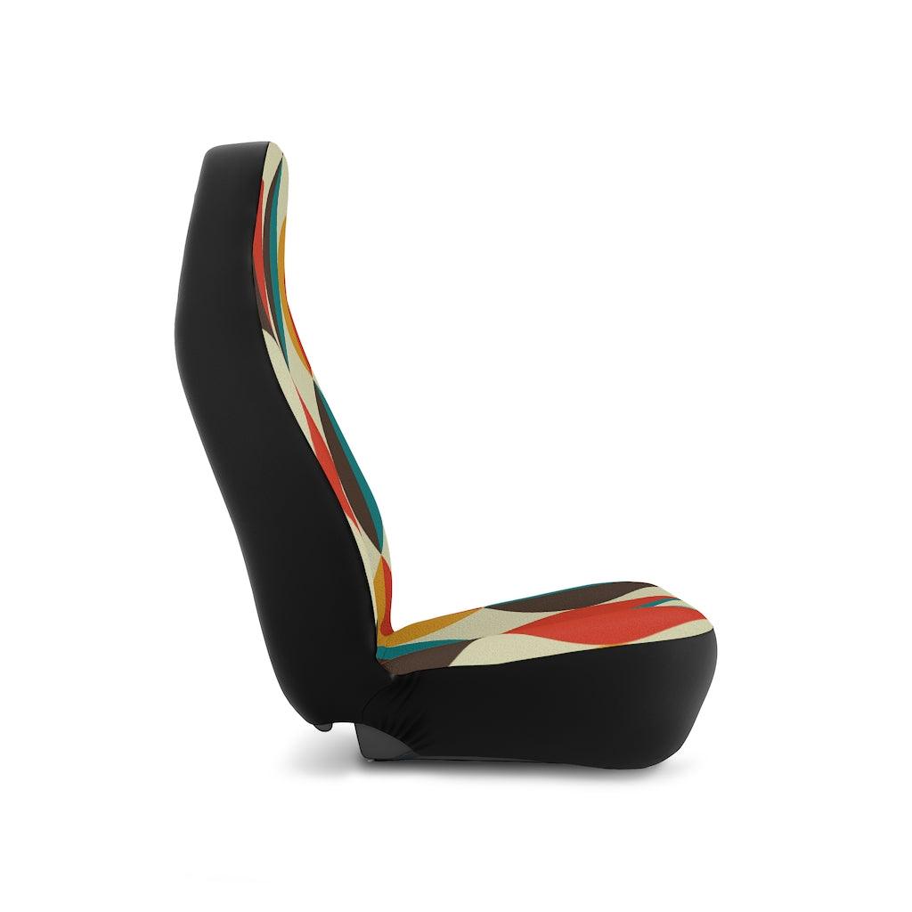 Retro Mid Century Mod Ovals Multicolor Car Seat Covers | lovevisionkarma.com