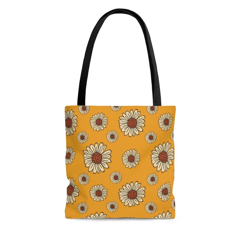 Boho Sunflower Hippie Mcm Tote Bag |  Large