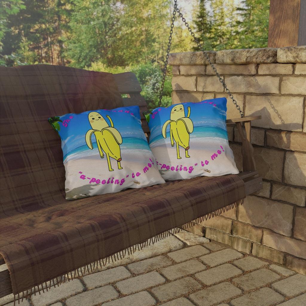 Cute Banana "A-peeling" Outdoor Pillow | lovevisionkarma.com