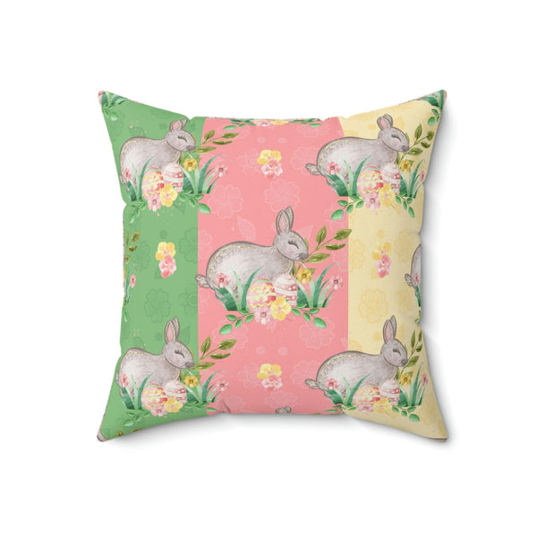 Easter Cottagecore Bunnies Spring Pastel Pillow | lovevisionkarma.com