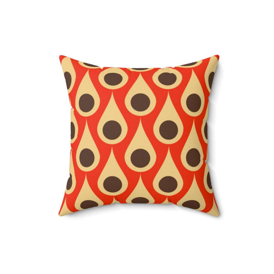 Retro 60s 70s Geometric Drops, Orange, Brown & Cream Pillow | lovevisionkarma.com