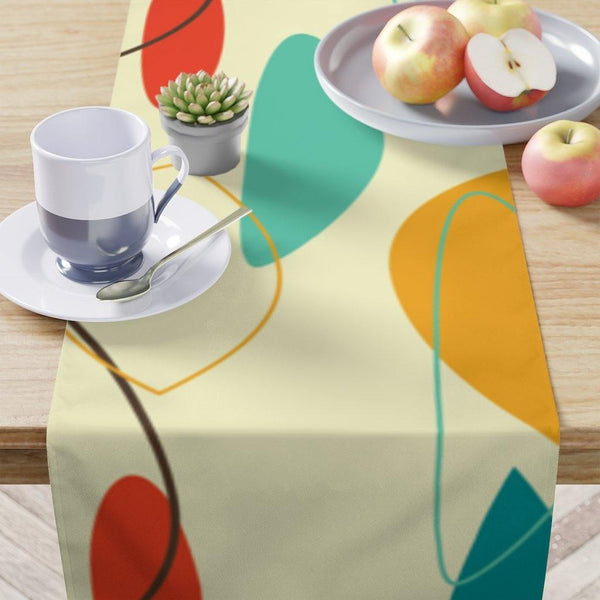 Mid Century Mod Table Runner Abstract Multicolor Retro Table Linens | lovevisionkarma.com