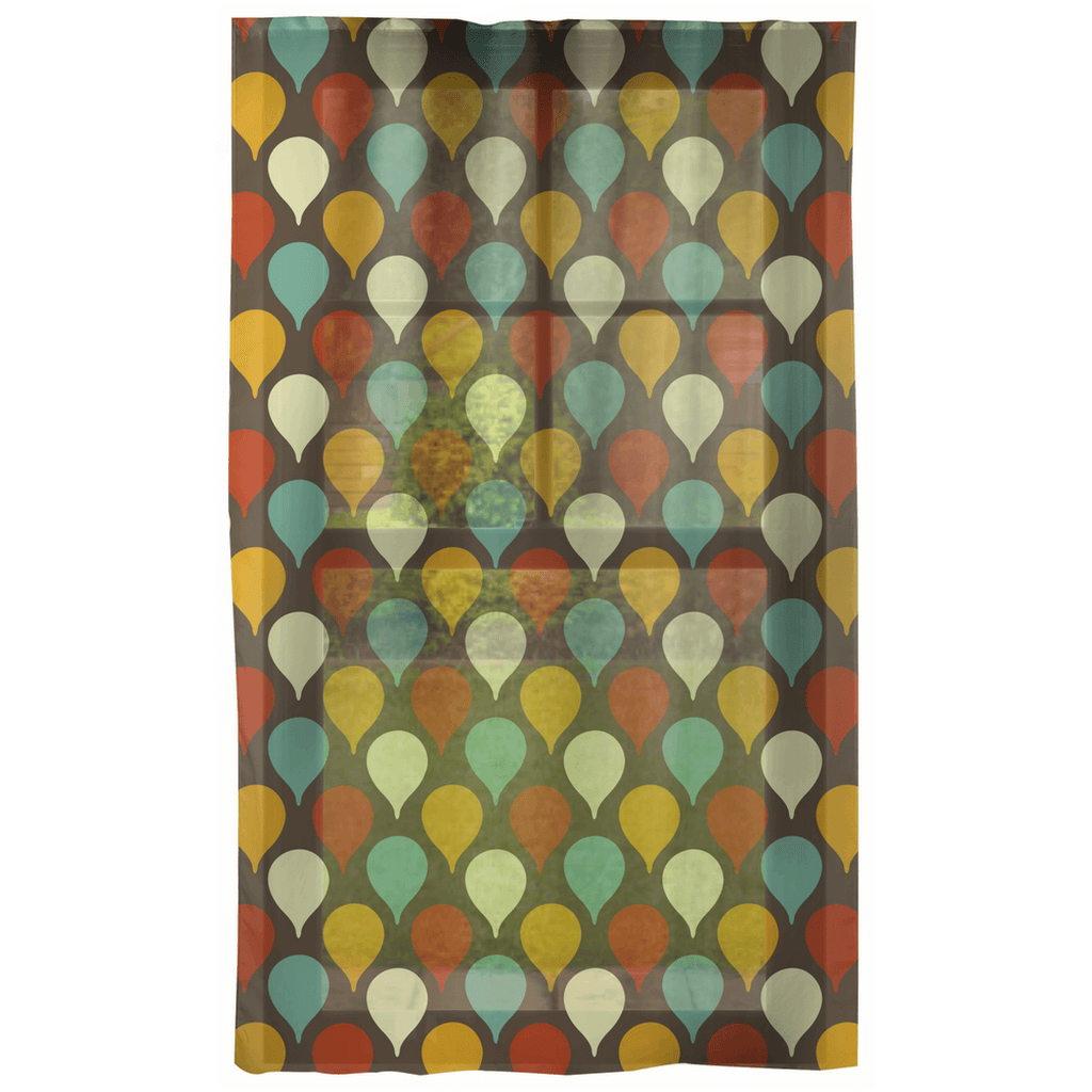 Retro Mid Century Geometric Brown, Mustard, Orange & Teal Curtains | lovevisionkarma.com