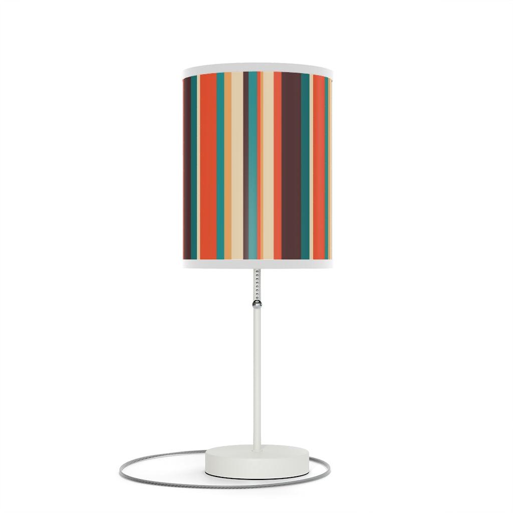 Retro 60s 70s Stripes Multicolor MCM Tabletop Lamp | lovevisionkarma.com