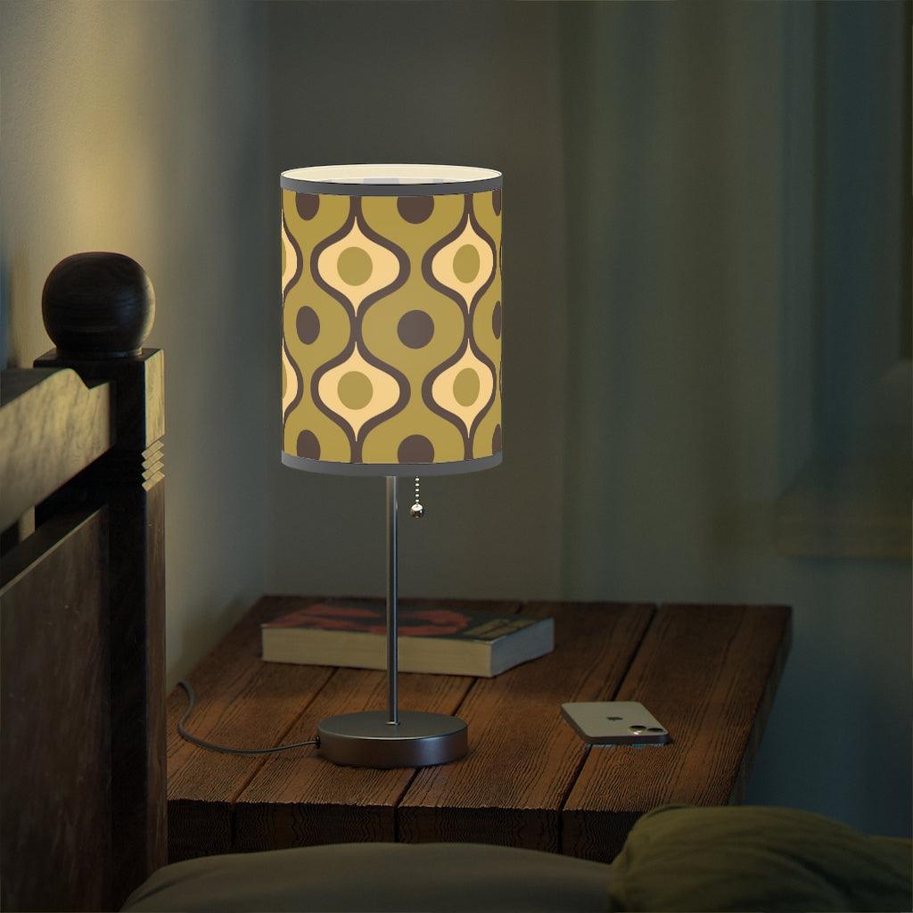 Retro Geometric Bulbs Olive Green MCM Tabletop Lamp | lovevisionkarma.com