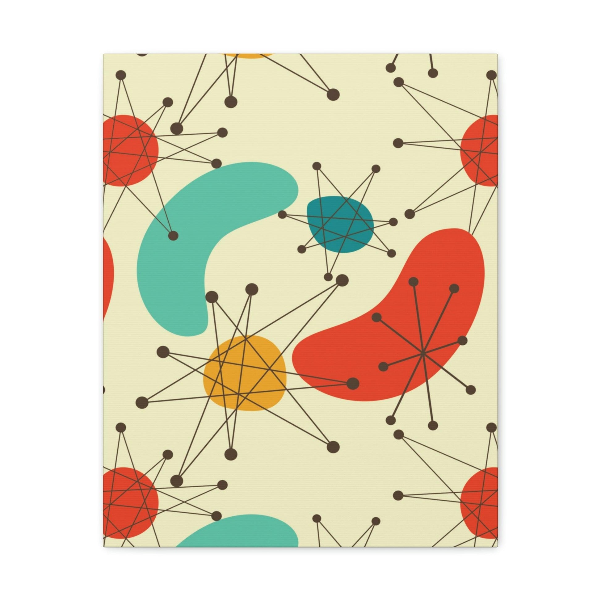 Retro 50s Atomic Burst and Boomerang Mid Century Mod Canvas Gallery Wrap | lovevisionkarma.com