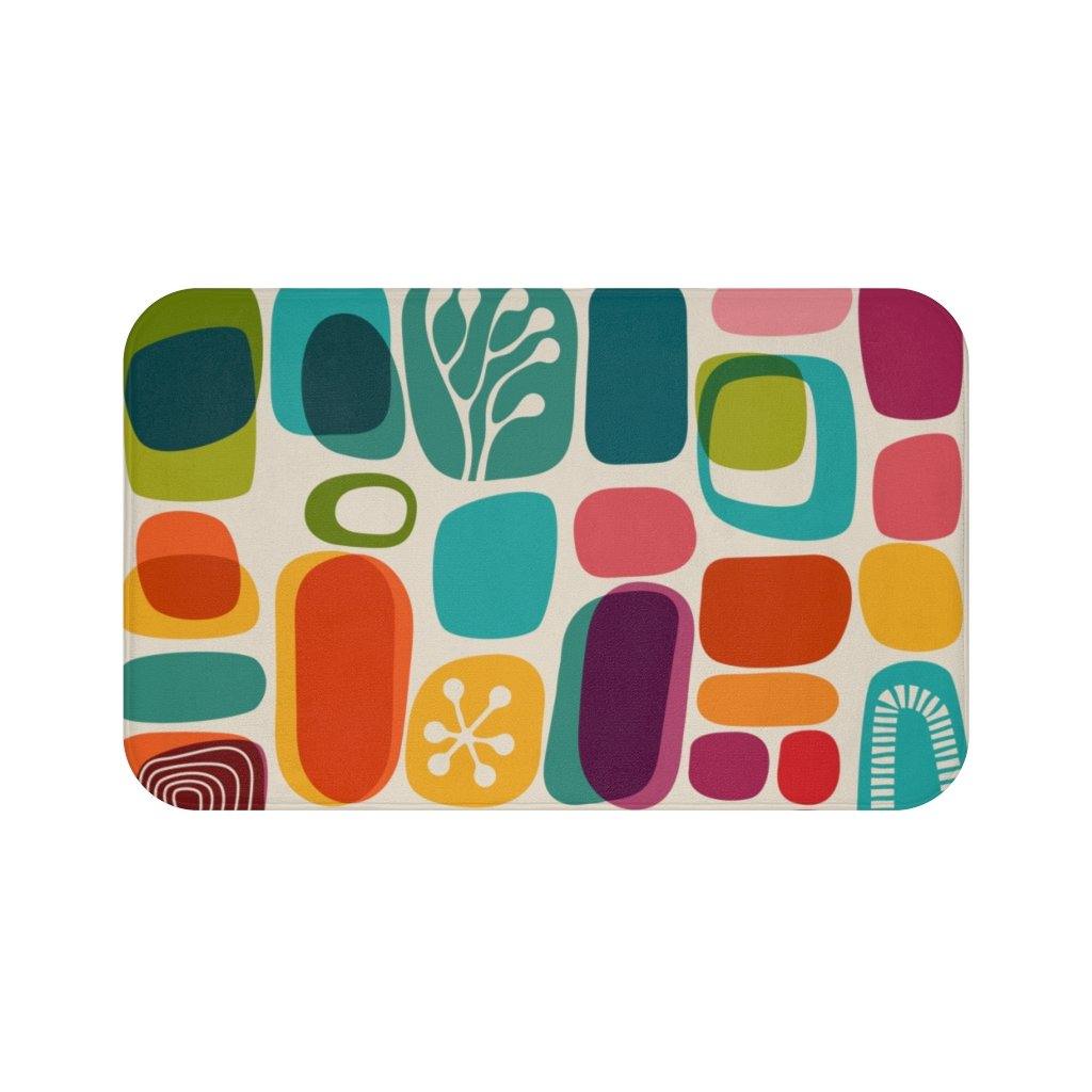 1960s, 70s Mid Century Modern Vibrant Abstract Bath Mat | lovevisionkarma.com