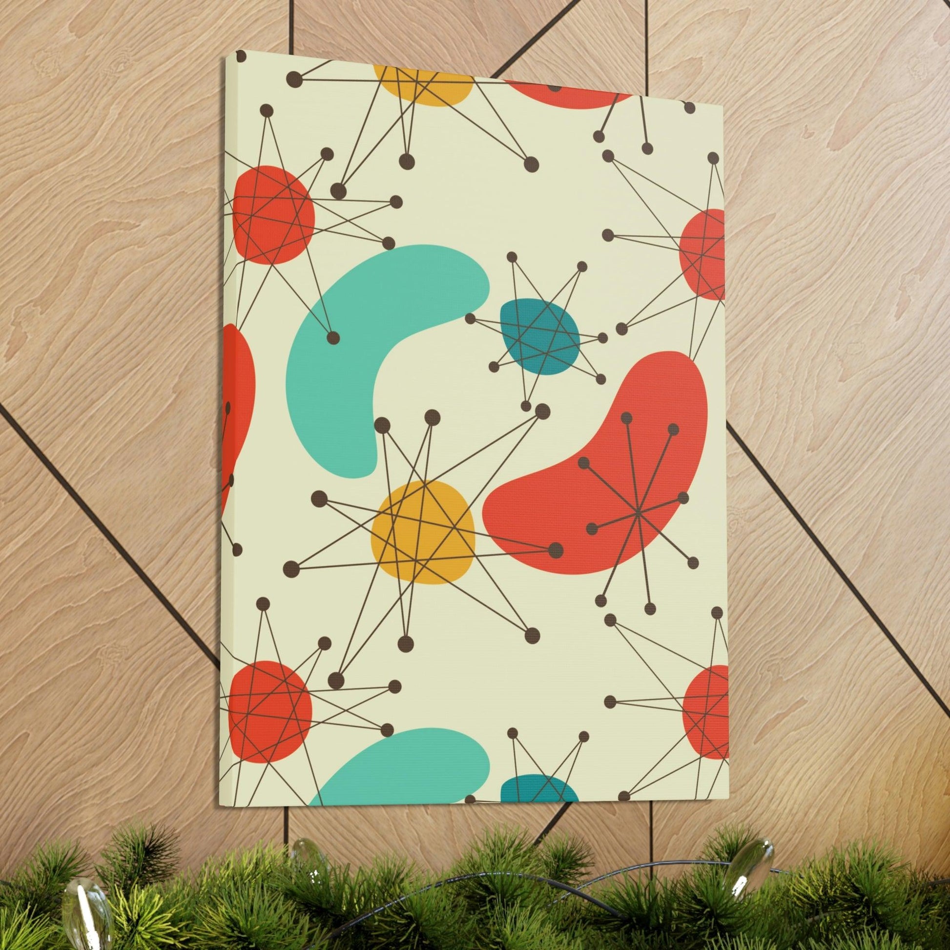 Retro 50s Atomic Burst and Boomerang Mid Century Mod Canvas Gallery Wrap | lovevisionkarma.com