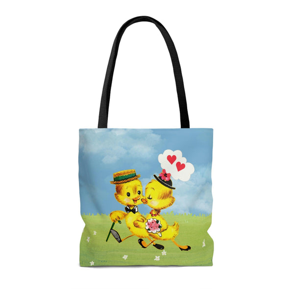 Vintage Kitsch Easter Chicks MCM Multicolor Tote Bag | lovevisionkarma.com