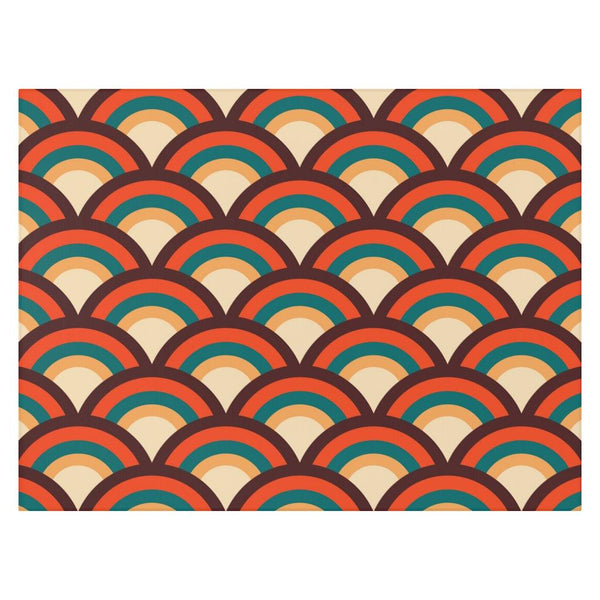 Retro Geometric Wave Pattern MCM Multicolor Anti-Slip Rug | lovevisionkarma.com