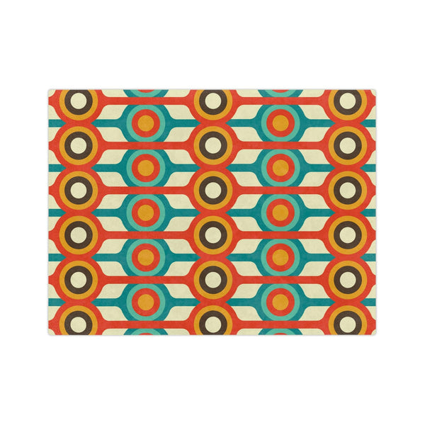 Retro Mid Century Mod Geometric Multicolor Velveteen Minky Blanket | lovevisionkarma.com