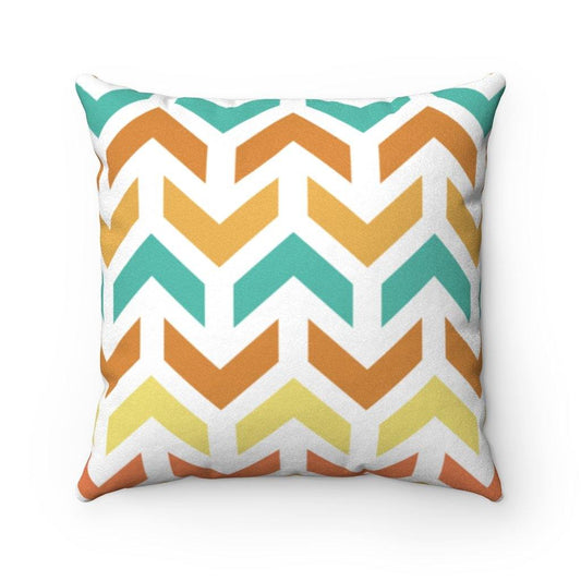 Retro Mid Century Mod Colorful Arrowheads Pillow | lovevisionkarma.com