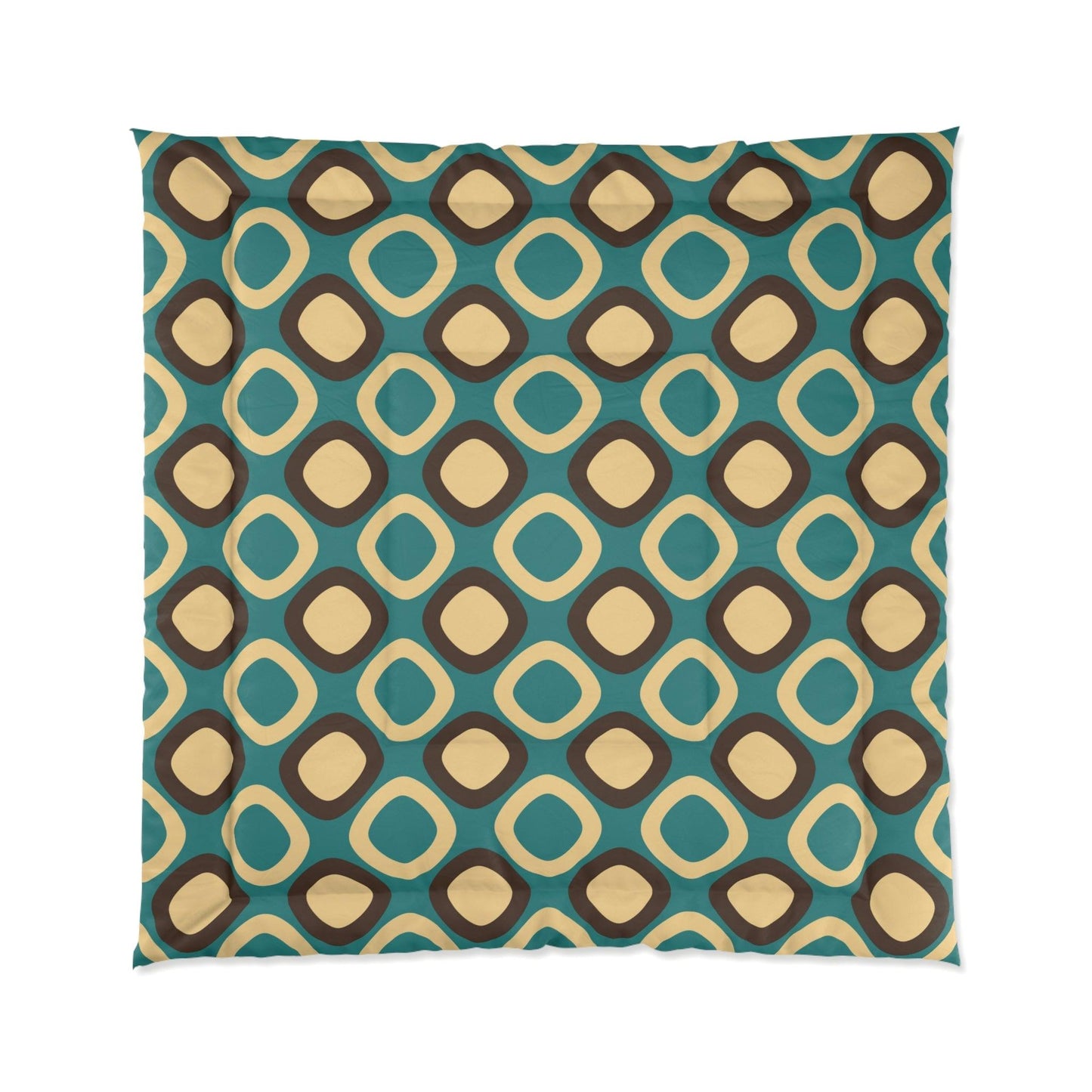 Retro Mod Squares MCM Blue Comforter | lovevisionkarma.com