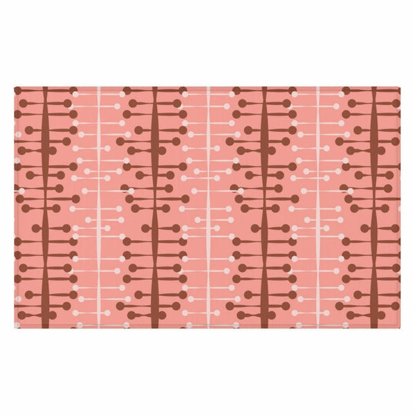 Mid Century Pink Abstract Lines Anti-Slip Rug | lovevisionkarma.com