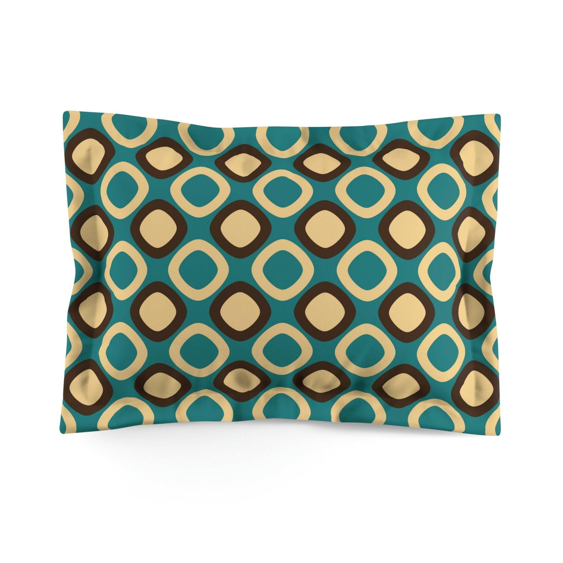 Retro Mod Squares MCM Blue Pillow Sham | lovevisionkarma.com