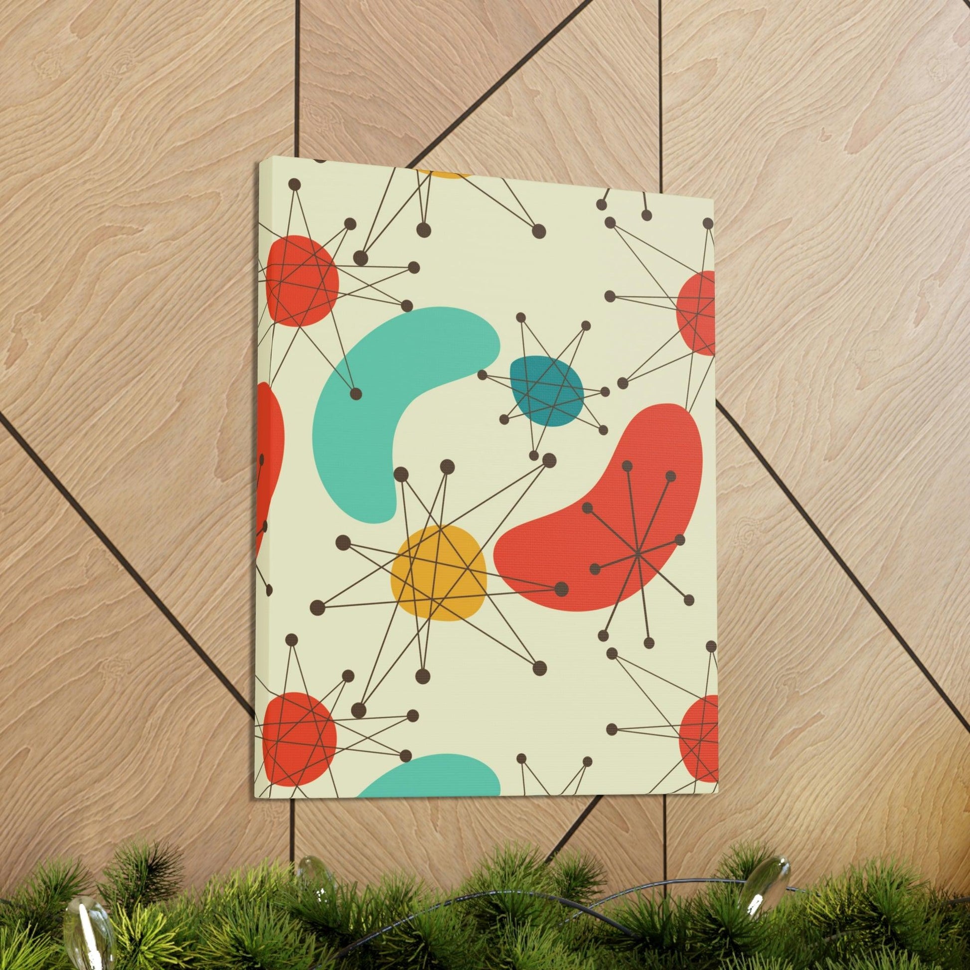 Retro 50s Atomic Burst and Boomerang Mid Century Mod Canvas Gallery Wrap | lovevisionkarma.com