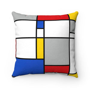 Retro Mondrian Inspired Abstract Art Throw Pillow | lovevisionkarma.com