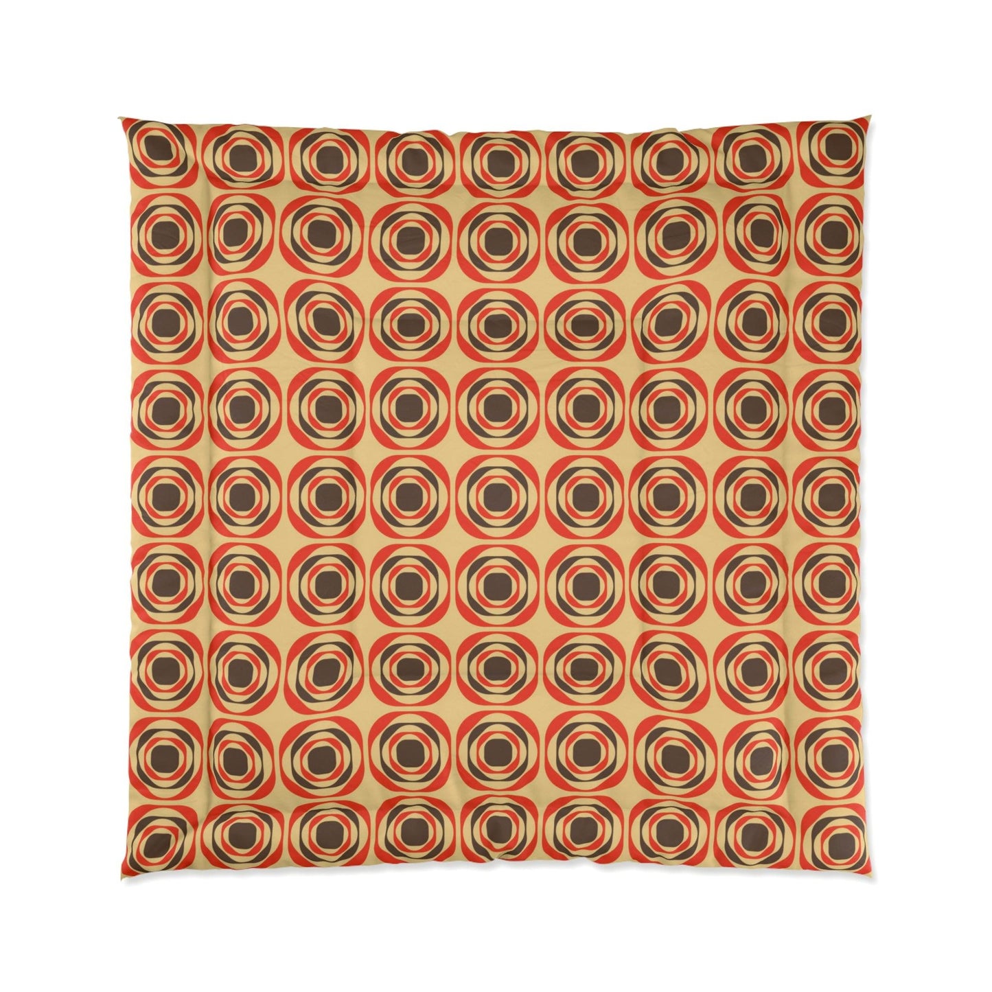 Retro 60s 70s Funky Mid Century Mod Geo Brown & Orange Comforter | lovevisionkarma.com