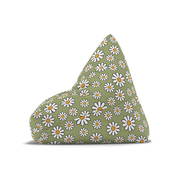 Boho Daisy Sage Green MCM Bean Bag Chair COVER | lovevisionkarma.com