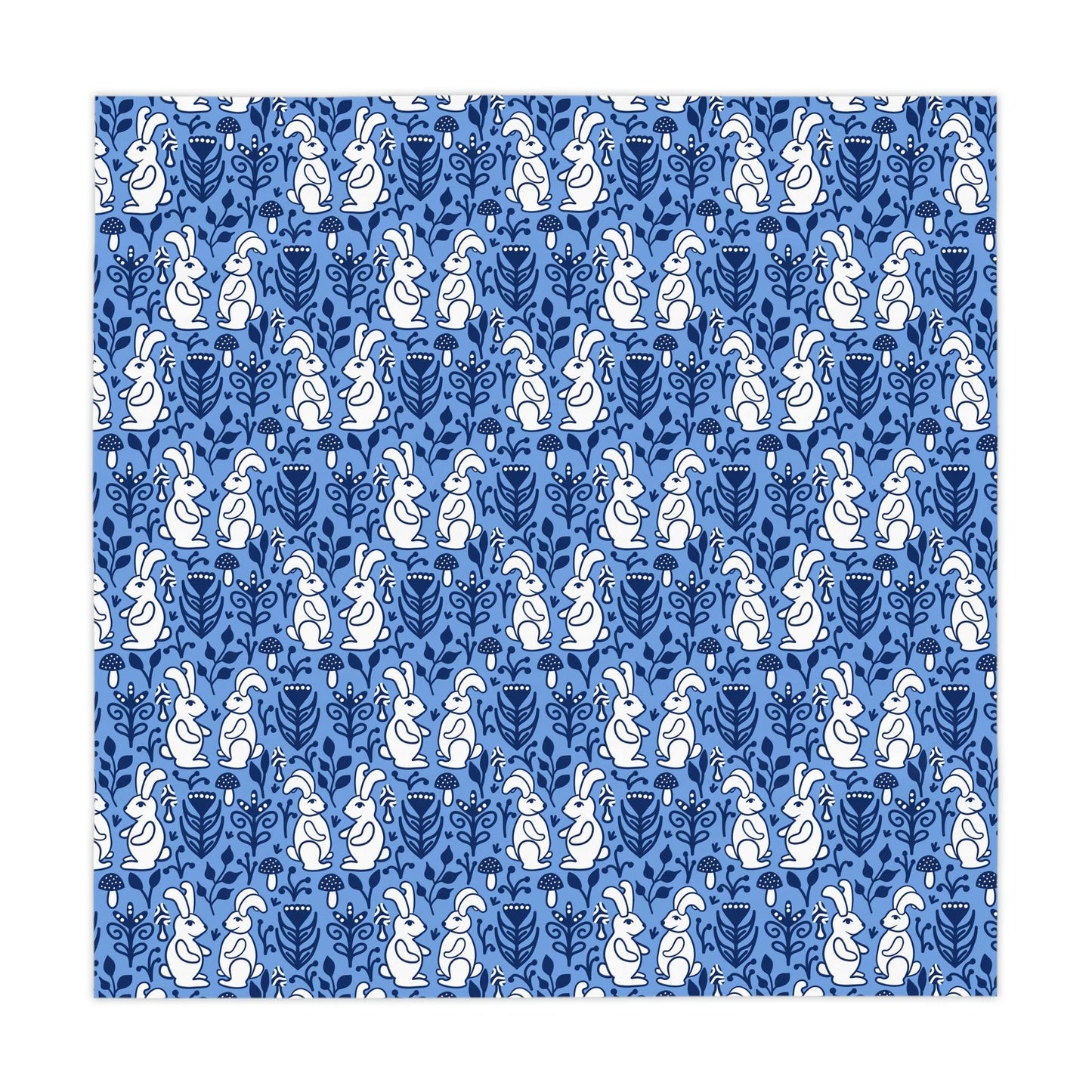 Easter Nordic Inspired Retro Blue and White Tablecloth | lovevisionkarma.com