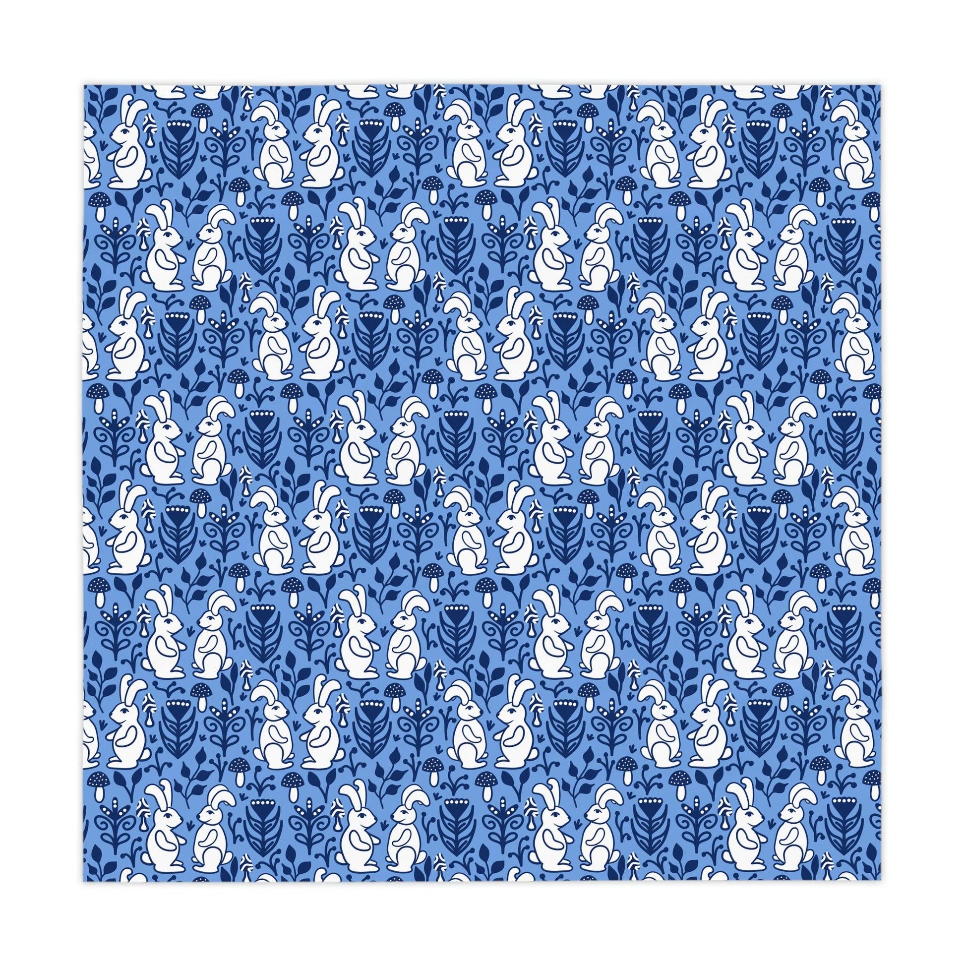 Easter Nordic Inspired Retro Blue and White Tablecloth | lovevisionkarma.com