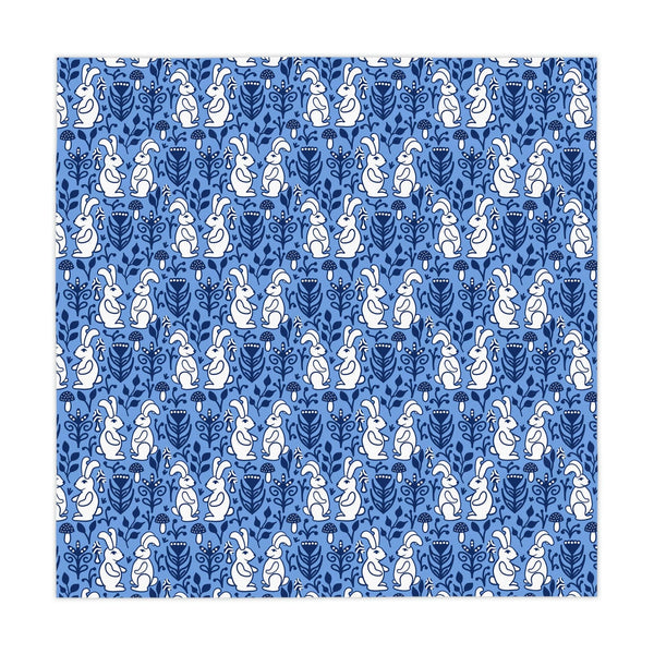 Easter Nordic Inspired Retro Blue and White Tablecloth | lovevisionkarma.com