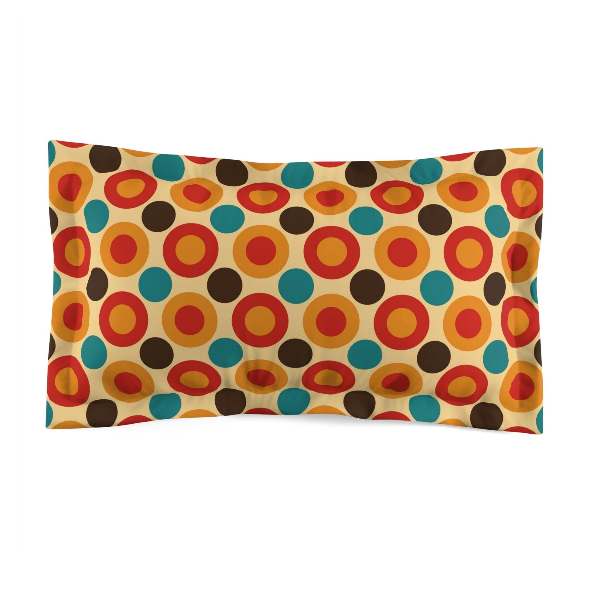 Retro 60s 70s Mod Circles Multicolor MCM Pillow Sham | lovevisionkarma.com