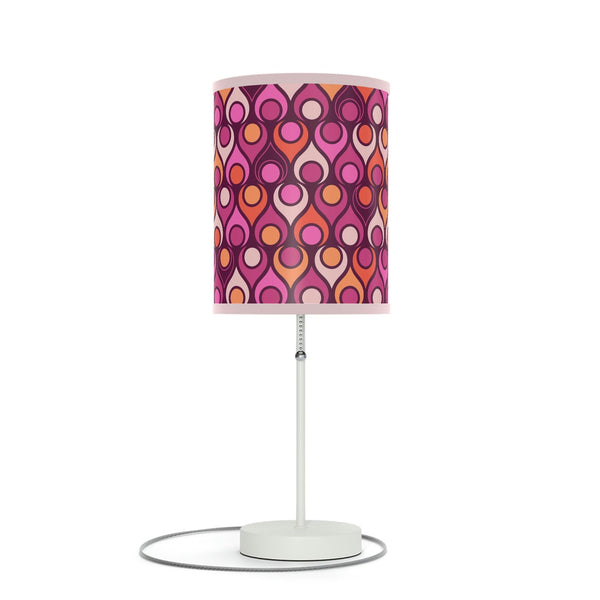 Groovy MCM Funky Geometric Purple, Magenta & Orange Tabletop Lamp | lovevisionkarma.com