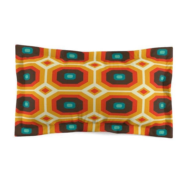 Retro Geometric Brown Orange Mid Century Modern Pillow Sham | lovevisionkarma.com