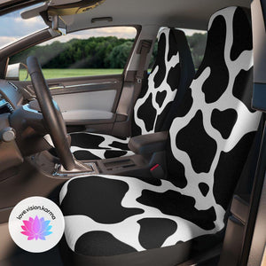 Cow Print Black & White Car Seat Covers | lovevisionkarma.com
